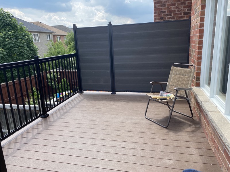Composite deck with privacy screen installation, GTA
